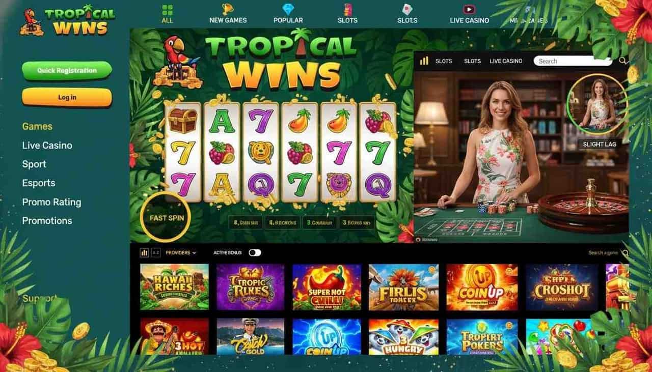 Tropical Wins homepage