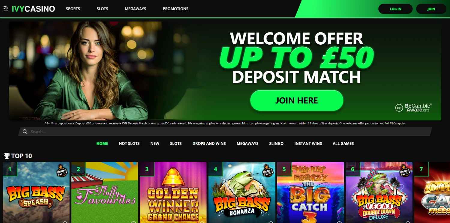 Ivy Casino Homepage