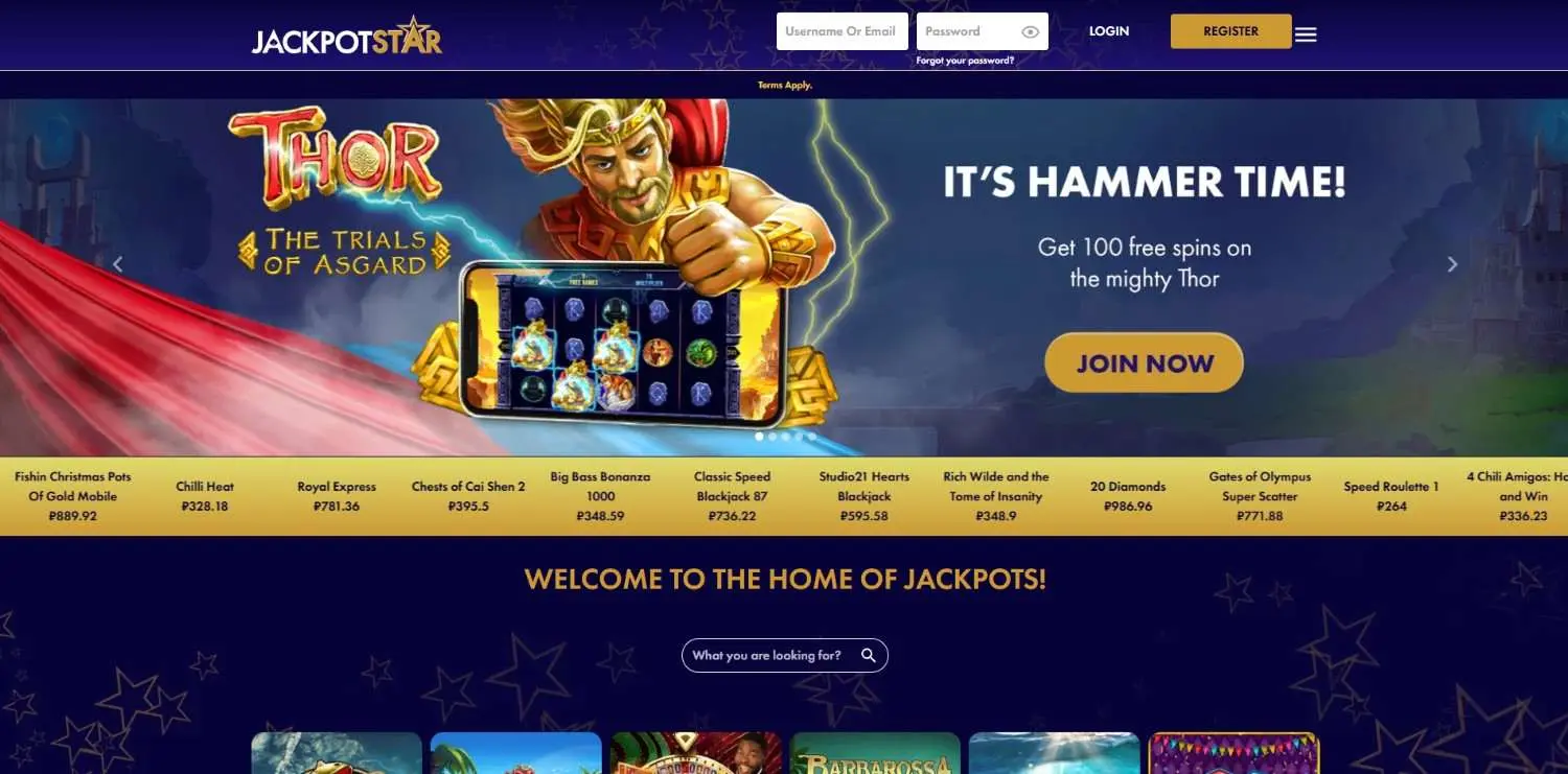 Jackpot Star Homepage
