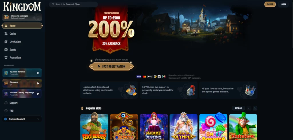 Kingdom Casino Homepage