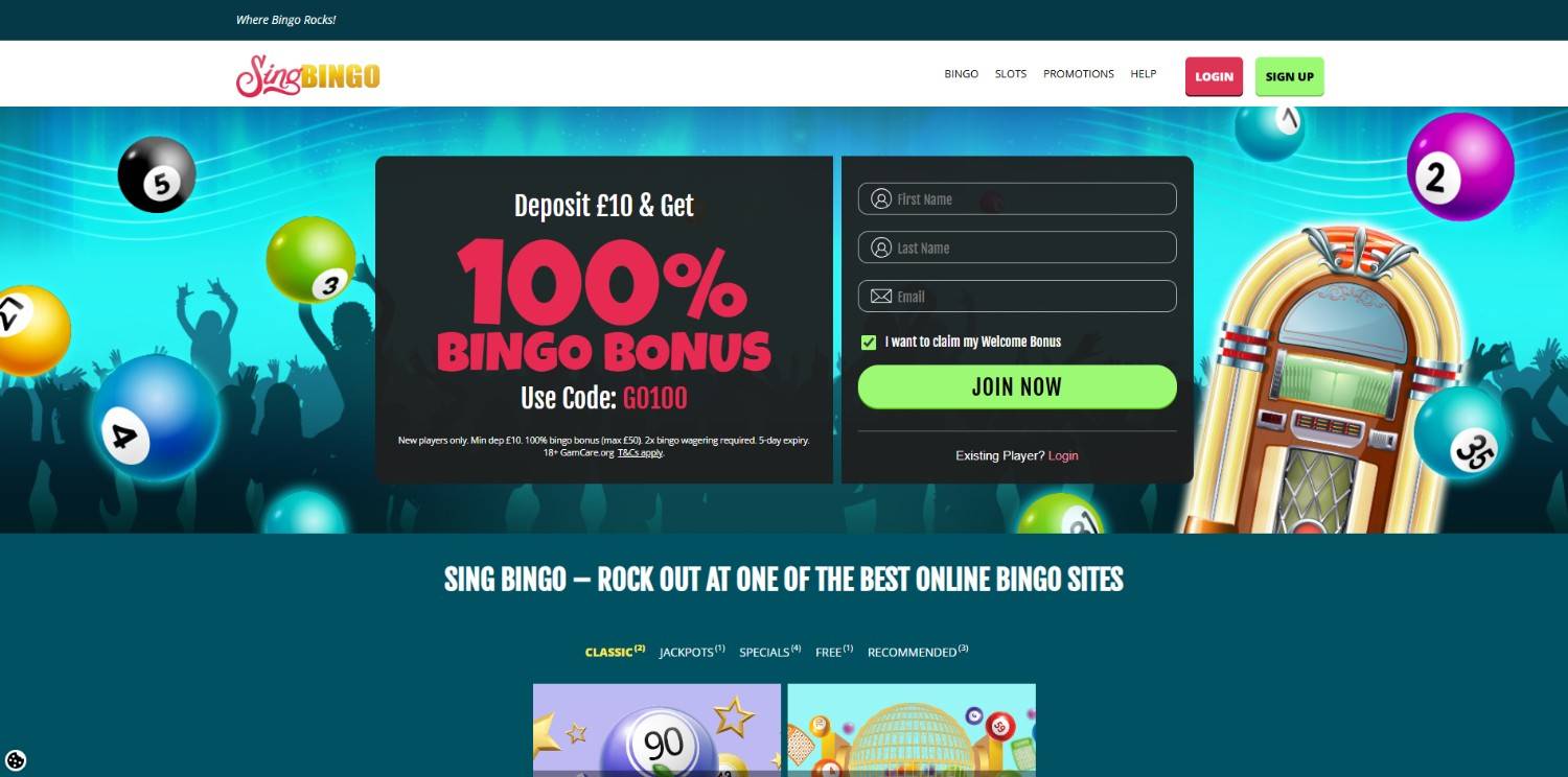 Sing Bingo Homepage