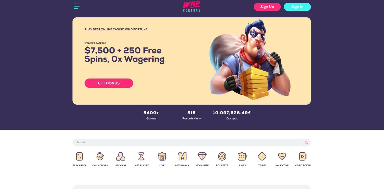 Wildfortune Casino homepage Wildfortune Casino homepage