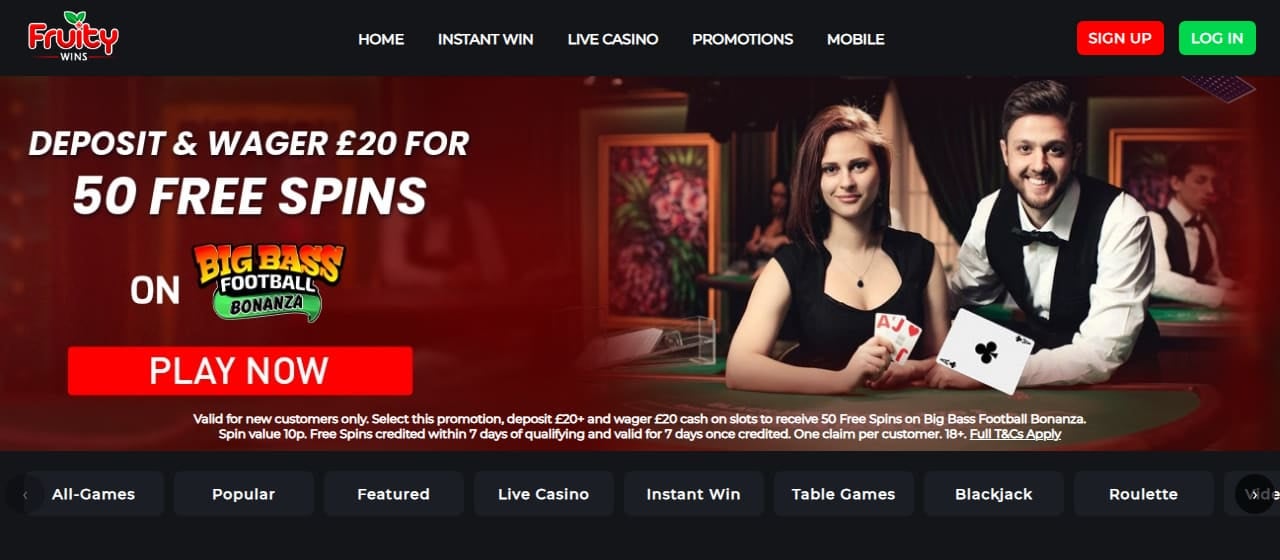 Fruity Wins homepage
