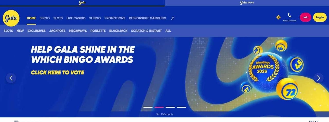 Gala Bingo homepage