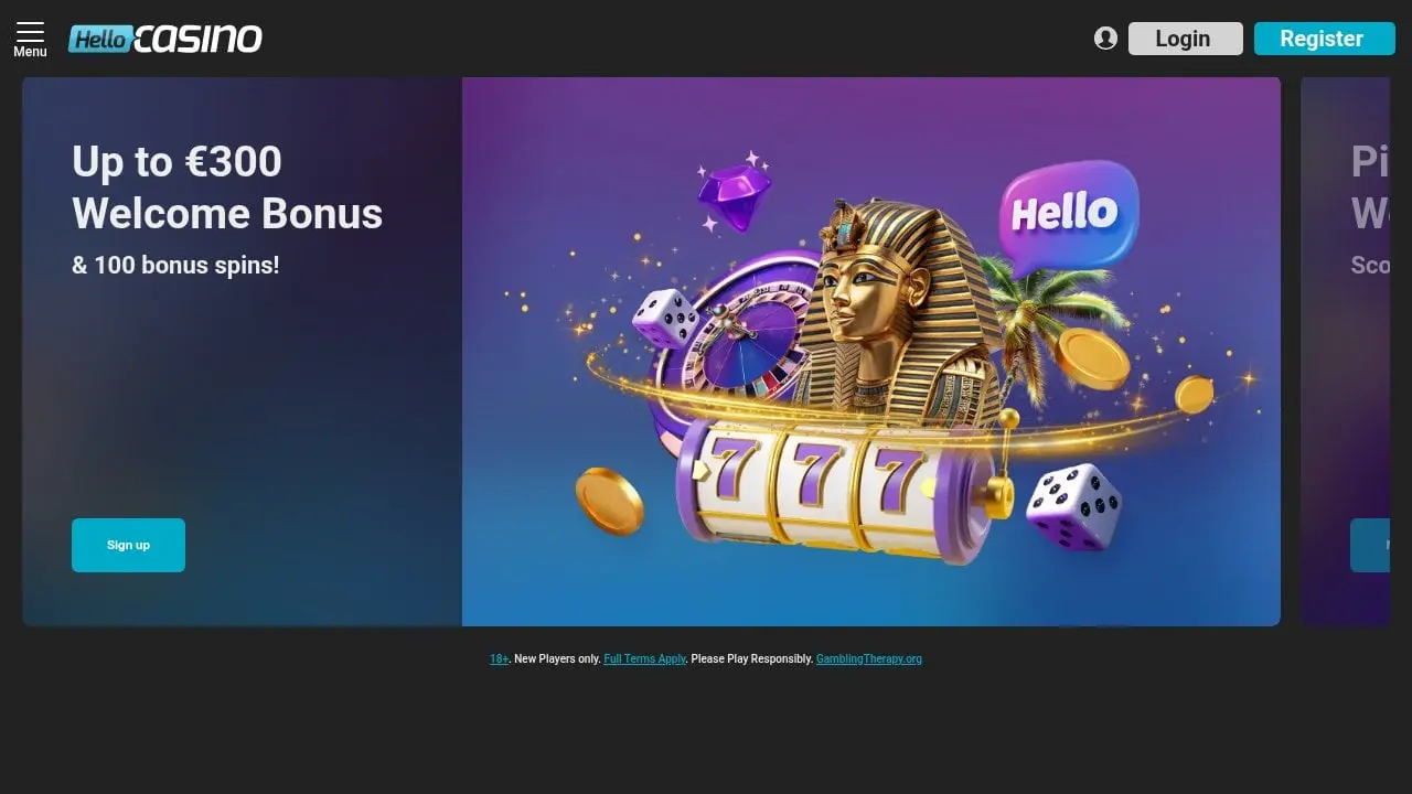 Hello Casino homepage