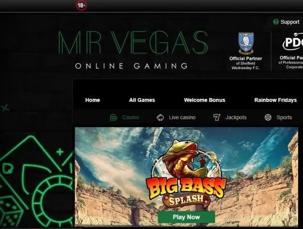 Mr Vegas homepage