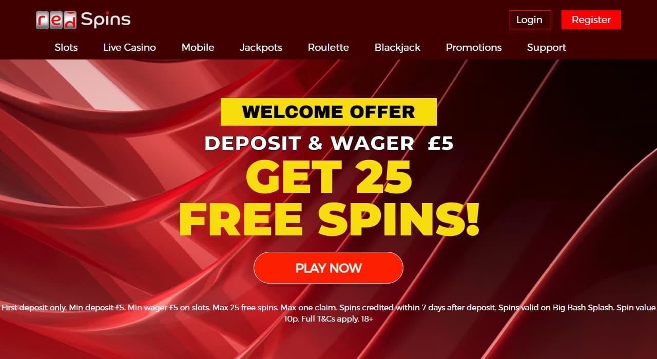 Red Spins homepage