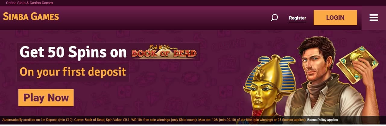 Simba Games homepage