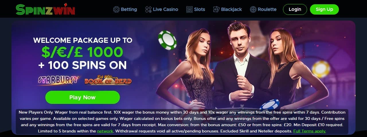 Spinzwin homepage