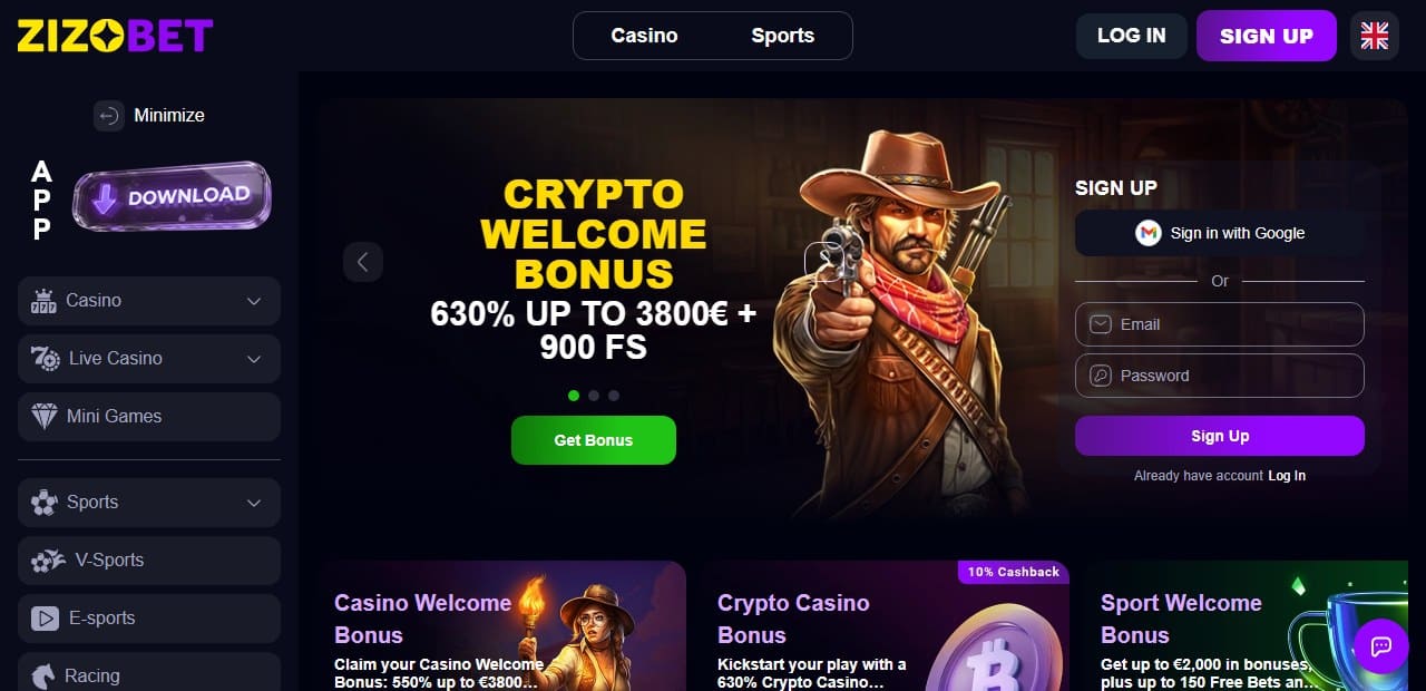 Zizobet homepage August 2026