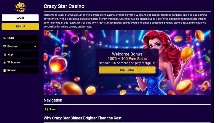 Crazy Star homepage