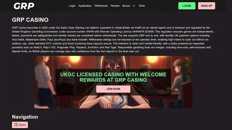 GRP Casino Homepage