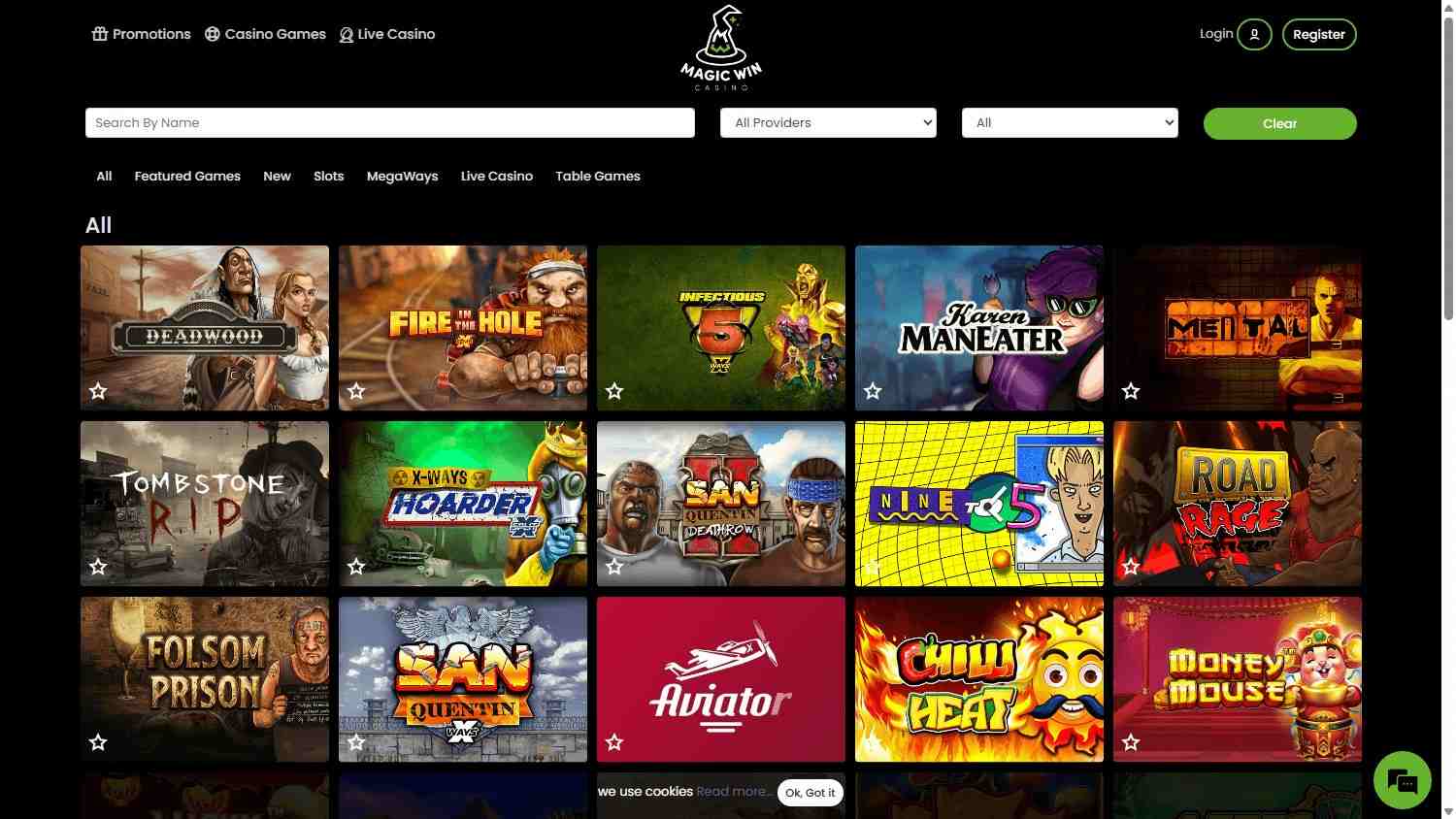 Magic Win Casino Homepage