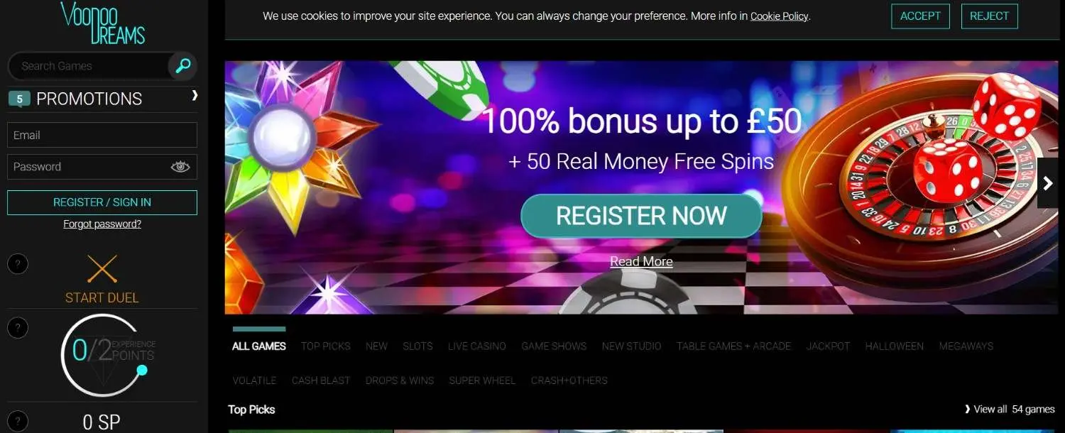 Voodoo dreams Homepage