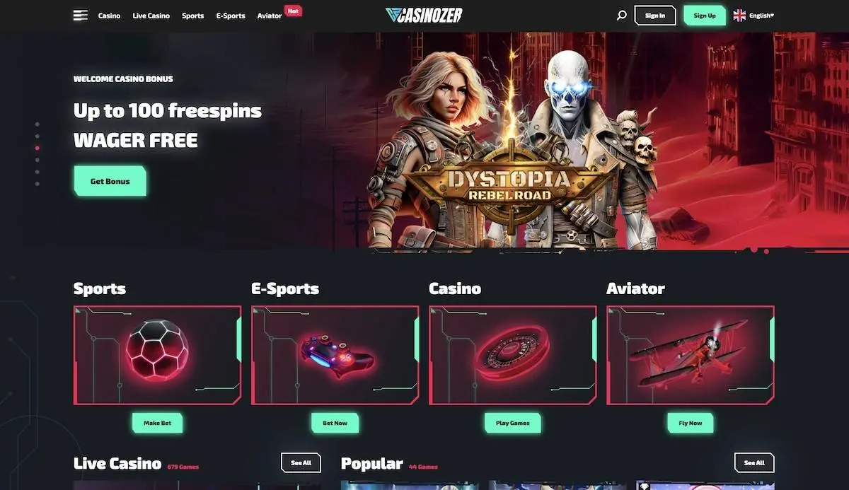 casinozer casino homepage