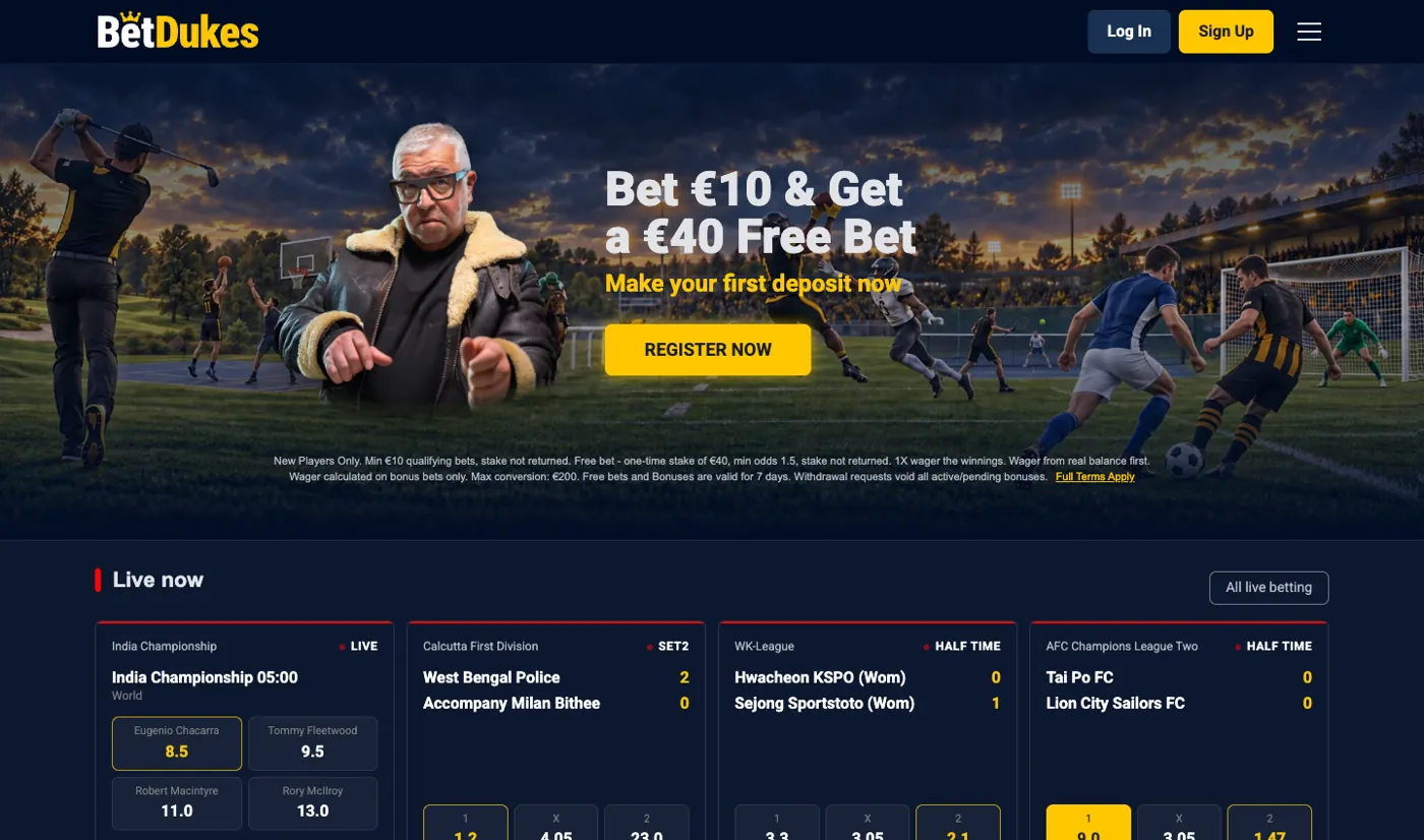 BetDukes homepage