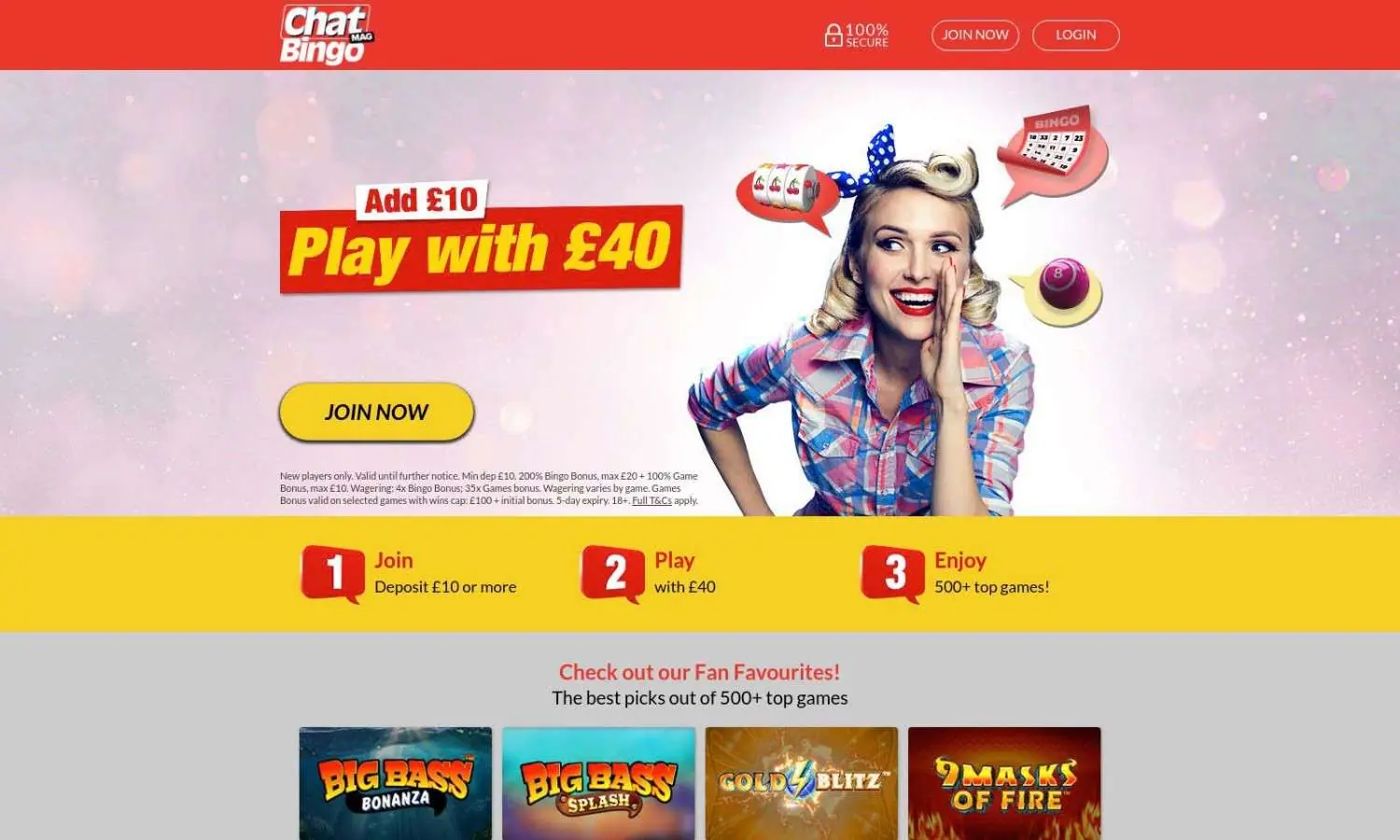 Chat Mag Bingo homepage screenshot