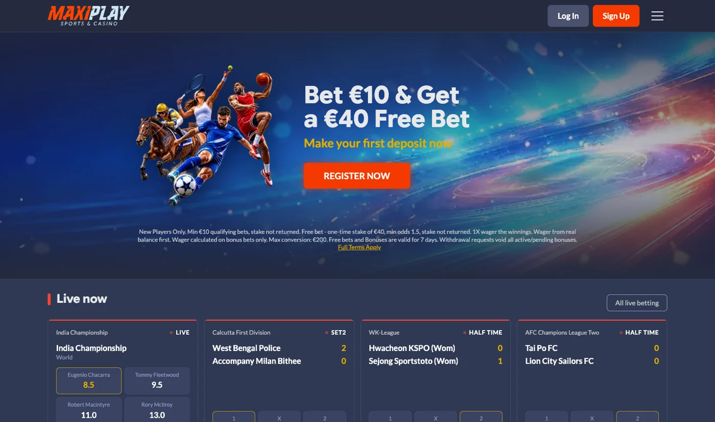 MaxiPlay homepage