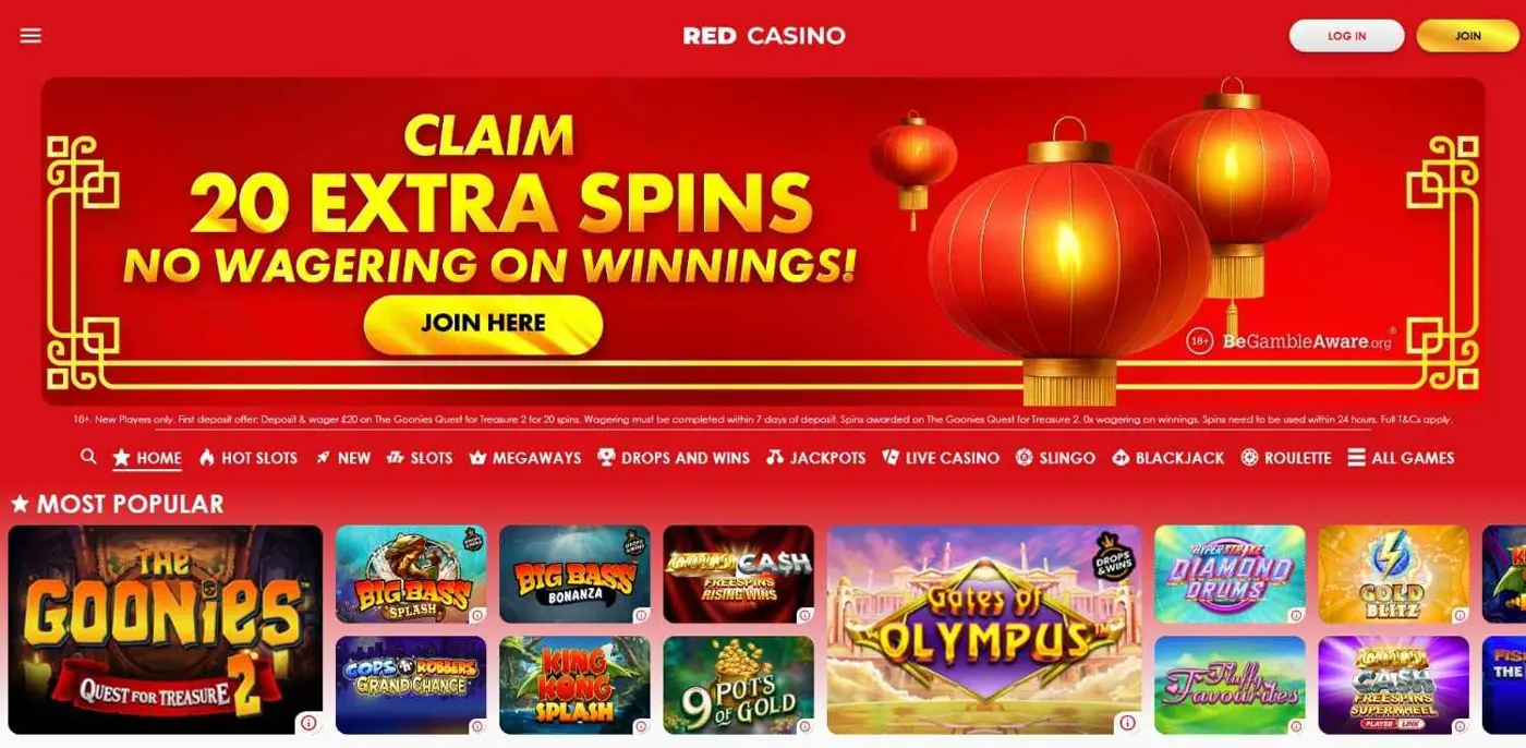 Red Casino Homepage optimized Red Casino Homepage